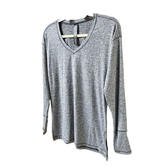 RBX LIVE LIFE ACTIVE Women's NewβLongSleeve V-Neck Gray Workout Top. - Picture 6 of 12